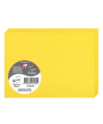 Biglietto di Auguri Clairefontaine 2323C Doppia Giallo (11,1 x 15,8 cm)(25 pcs) (Ricondizionati A+)