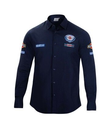 Camicia a Maniche Lunghe Uomo Sparco Martini Racing Taglia XL Blu Marino