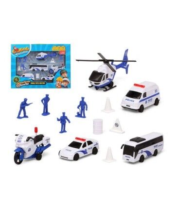 Set di Veicoli e Accessori della Polizia Bianco (13 pcs)