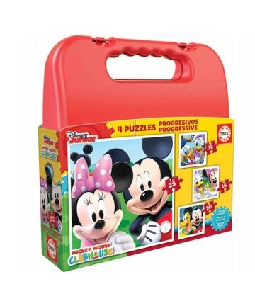 Set di 4 Puzzle Disney Mickey Mouse Progressive Educa (12-16-20-25 pcs)