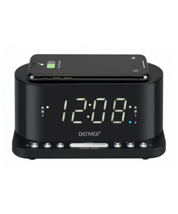 Radio Sveglia con Caricabatterie Wireless Denver Electronics CRQ-110 12" LED USB Nero