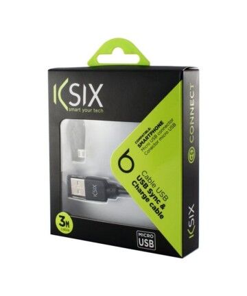 Cavo da USB a Micro USB KSIX 3 m Nero