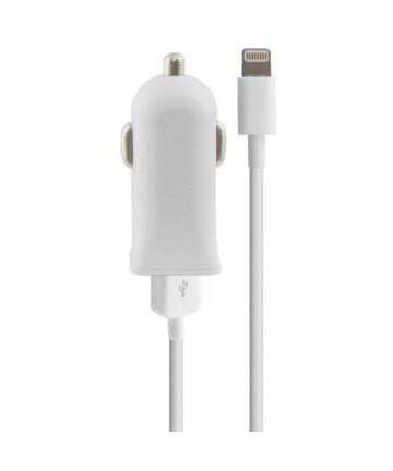 Caricabatterie USB per Auto + Cavo Lightning MFi Contact 2.1A Bianco