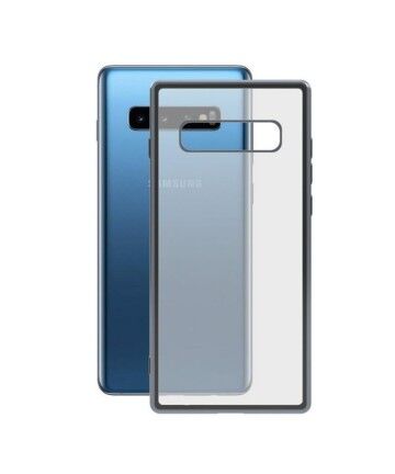 Custodia per Cellulare Samsung Galaxy S10+ KSIX Flex Metal TPU Trasparente Grigio Metallizzato