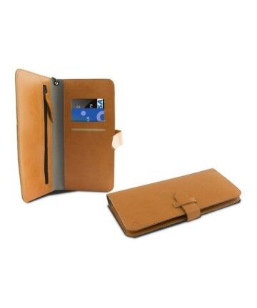 Custodia Universale a Libro per Cellulare Smartphone 5,5" KSIX Wallet Arancio