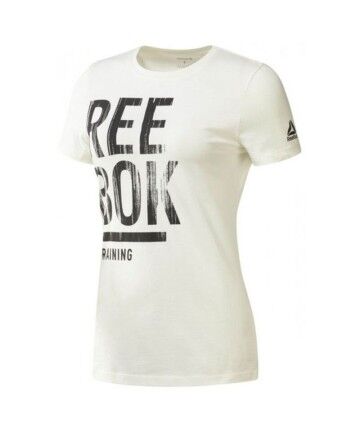 Maglia a Maniche Corte Donna Reebok Training Split Tee Bianco