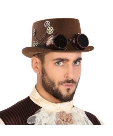 Cappello in Poliestere Steampunk Marrone