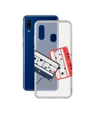 Custodia per Cellulare Samsung Galaxy A20 KSIX Flex Cassettes TPU Trasparente