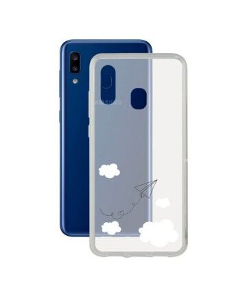 Custodia per Cellulare Samsung Galaxy A20 KSIX Flex TPU Trasparente