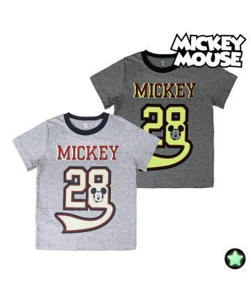 Maglia a Maniche Corte per Bambini Mickey Mouse Fosforescente