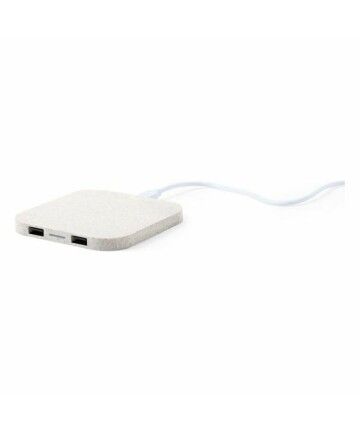 Caricabatterie Wireless Qi con Porte USB 146534 Paglia di Grano ABS