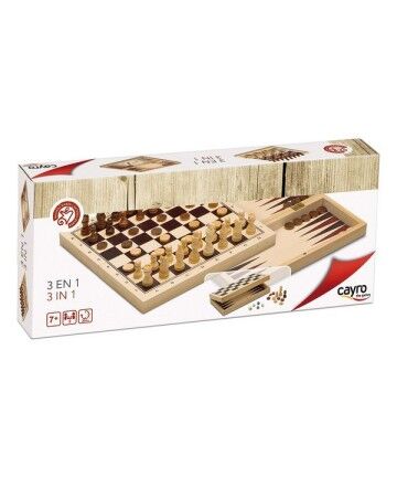 Gioco Cayro 3 in 1 Scacchi Backgamon Dama