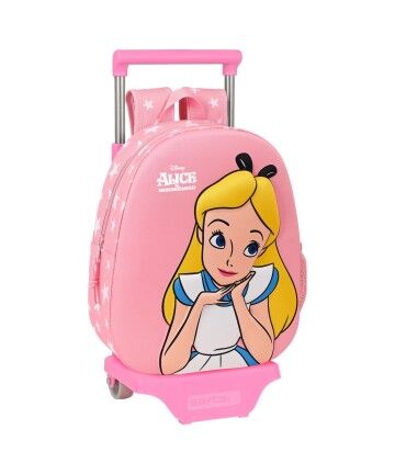 Trolley per la Scuola 3D Disney Alice in Wonderland Rosa (28 x 10 x 67 cm)