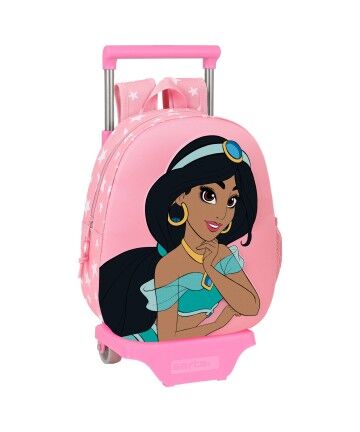 Trolley per la Scuola 3D Disney Jasmine Rosa (28 x 10 x 67 cm)