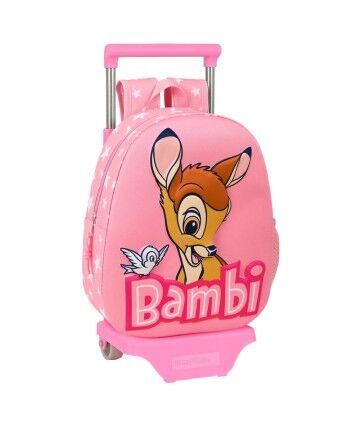 Trolley per la Scuola 3D Disney Bambi Rosa (28 x 10 x 67 cm)