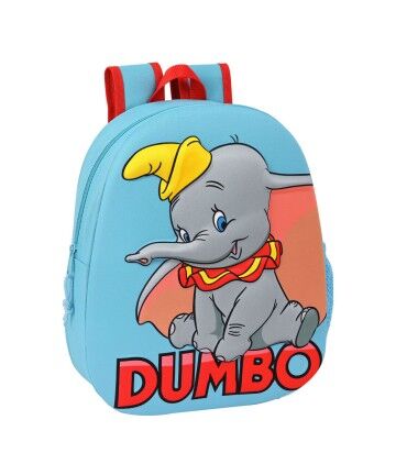 Zaino Scuola 3D Disney Dumbo Rosso Azzurro Chiaro