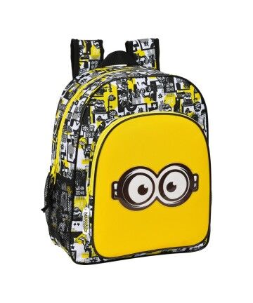 Zaino Scuola Minions Nero Bianco Giallo