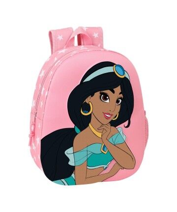 Zaino Scuola 3D Disney Jasmine Rosa