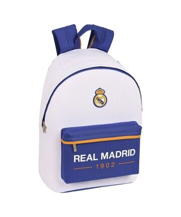 Zaino per PC Portatile con Uscita per Auricolari Real Madrid C.F. Azzurro Bianco