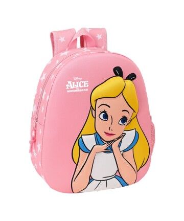 Zaino Scuola 3D Disney Alice in Wonderland Rosa