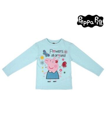 Maglia a Maniche Lunghe per Bambini Peppa Pig Azzurro