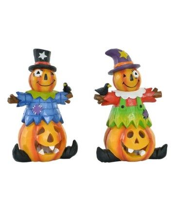 Decorazione per Halloween DKD Home Decor Resina Zucca (11 x 7 x 17 cm) (2 pcs)