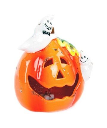 Decorazione per Halloween DKD Home Decor Ceramică Zucca (13 x 11 x 15 cm)