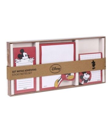 Set di Post-it Adesivi Mickey Mouse (3 pcs) Rosso