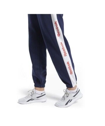 Pantalone di Tuta per Adulti Reebok Linear Logo FL Donna Blu Marino