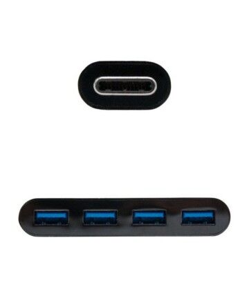 Adattatore USB C con USB NANOCABLE 10.16.4401-BK (10 cm) Nero