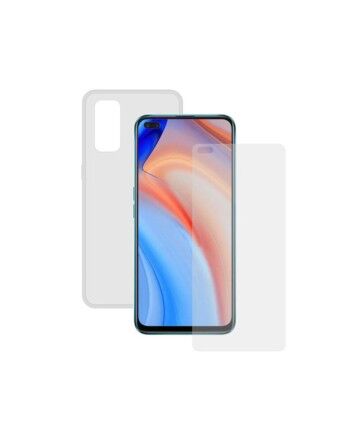 Protettore Schermo Vetro Temprato per Cellulare + Custodia per Cellulare Oppo Reno 4 Contact Trasparente