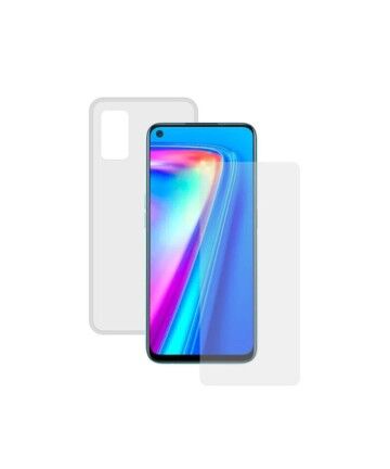 Protettore Schermo Vetro Temprato per Cellulare + Custodia per Cellulare Realme 7 Pro Contact Trasparente