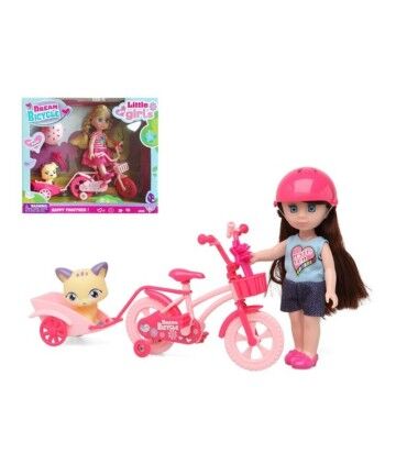 Bambola con Animale Domestico Dream Bicycle Rosa