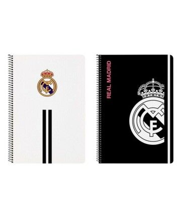 Quaderno con Anelli Real Madrid C.F. Bianco Nero A4