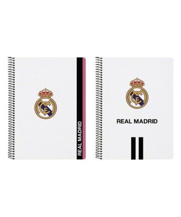 Quaderno con Anelli Real Madrid C.F. Bianco Nero A5