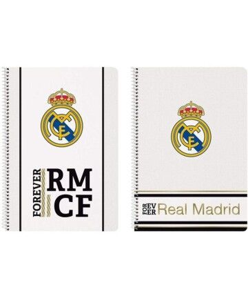 Quaderno con Anelli Real Madrid C.F. Bianco Nero A4