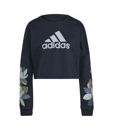 Felpa senza Cappuccio Donna Adidas Farm Rio Print Blu scuro