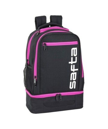 Borsa Sportiva con Portascarpe Safta Nero Rosa 18 L