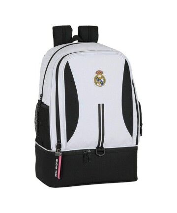 Borsa Sportiva con Portascarpe Real Madrid C.F. 20/21 Bianco Nero 24 L