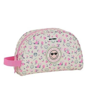 Necessaire per la Scuola Smiley World Garden Bianco Rosa