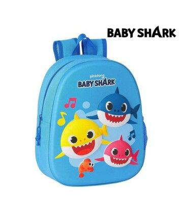 Zaino per Bambini 3D Baby Shark Azzurro Chiaro