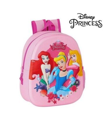 Zaino per Bambini 3D Princesses Disney Rosa