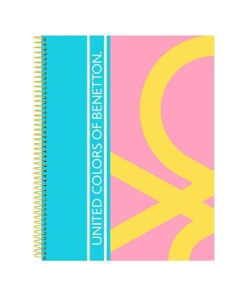 Block Notes Benetton Color Block Giallo Rosa Turchese A4