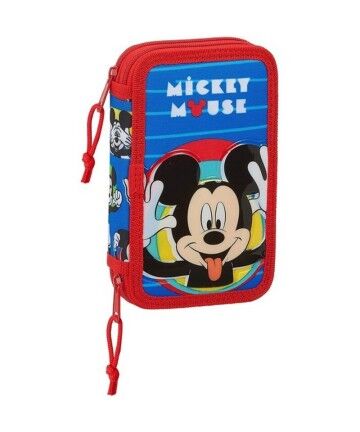 Astuccio Doppio Mickey Mouse Clubhouse Me Time Azzurro Rosso (28 pcs)