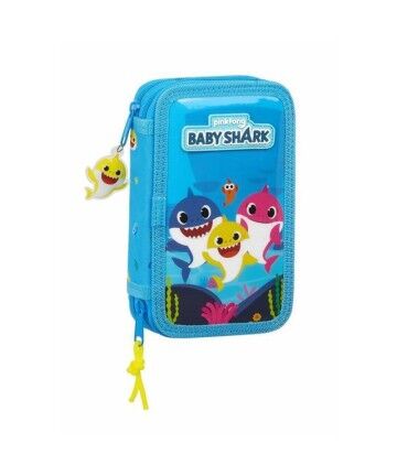 Plumier Doppio Baby Shark Azzurro Chiaro (28 pcs)