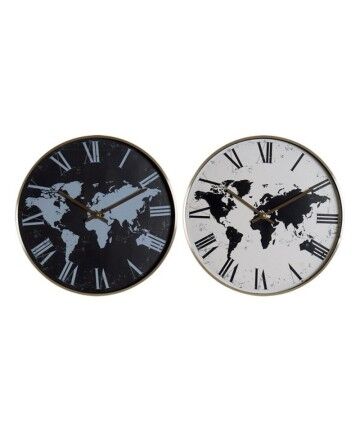 Orologio da Parete DKD Home Decor Mappamondo (2 pcs)