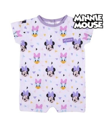 Tutina a Maniche Corte per Bambini Minnie Mouse Bianco