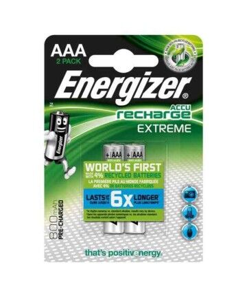 Batterie Ricaricabili Energizer E300624300 AAA HR03 800 mAh Argento