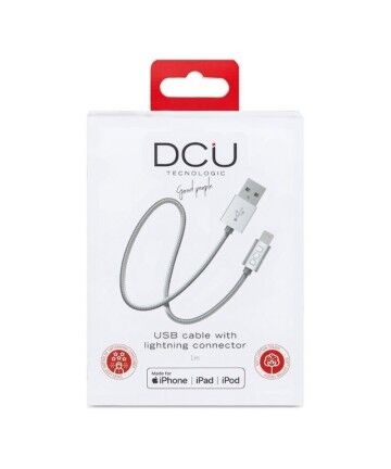 Cavo USB per Caricare Lightning  iPhone DCU Argentato 1 m