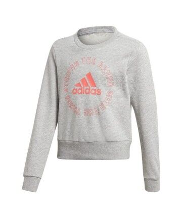 Felpa per Bambini Adidas G BOLD CREW 0070 Grigio